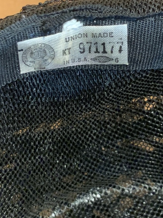 VINTAGE 1950\'S UNION CLOCHE BLACK CELLOPHANE STRAW HAT